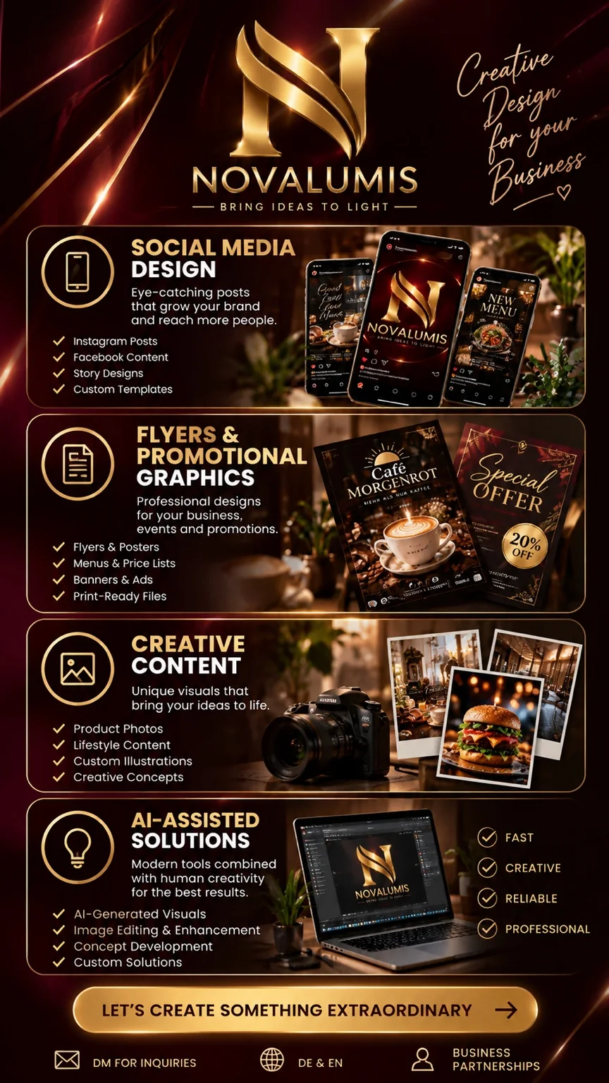 NOVALUMIS Designbeispiel Social Media Design